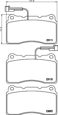 HELLA PAGID 8db355018361 -  Комплект тормозных колодок, дисковый тормоз